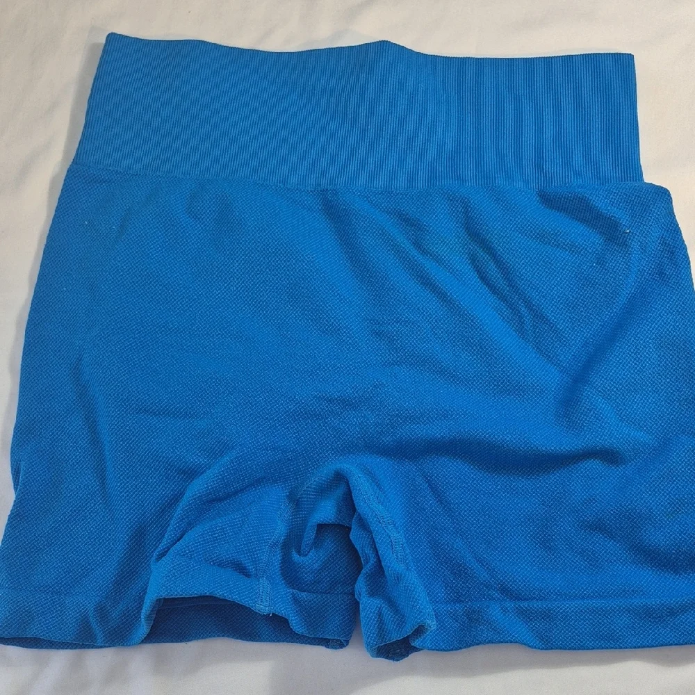 Blue and Purple High-Waisted Athletic Shorts - Picture 4 of 11